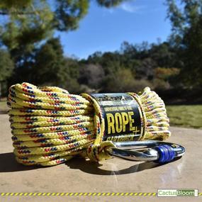 img 3 attached to 🌵 65ft CactusBloom Rope with Locking Carabiner Clip: Versatile Braided Cord for Outdoor Adventure, Survival, Climbing, Boat Docking, Magnet Fishing, and More!