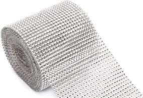 img 4 attached to 💎 Sparkling Silver Diamond Rhinestone Ribbon Wrap - 10 Yard Bulk Pack for Weddings, Parties & Decorations