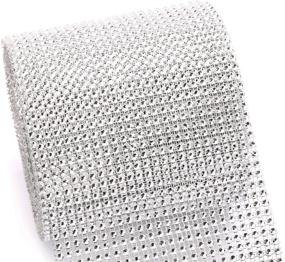 img 3 attached to 💎 Sparkling Silver Diamond Rhinestone Ribbon Wrap - 10 Yard Bulk Pack for Weddings, Parties & Decorations