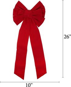 img 1 attached to 🎀 JOYIN 8 Pack Red Velvet Bows: 26" Long, 10" Wide, 9 Loop Christmas Bow Set