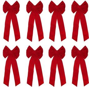 img 2 attached to 🎀 JOYIN 8 Pack Red Velvet Bows: 26" Long, 10" Wide, 9 Loop Christmas Bow Set