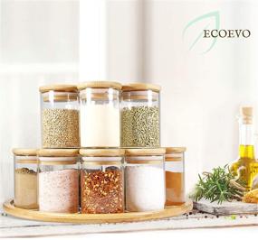 img 1 attached to 🌱 EcoEvo Glass Jars with Bamboo Lids: Spice Jars Set, Food Jars, and Canisters Set- Glass Bottles for Spice Storage, Herbs - Small Storage Jars (6oz)