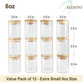 img 2 attached to 🌱 EcoEvo Glass Jars with Bamboo Lids: Spice Jars Set, Food Jars, and Canisters Set- Glass Bottles for Spice Storage, Herbs - Small Storage Jars (6oz)