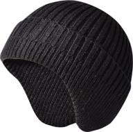 🧢 hgboo winter knit beanie hat for men, women, and kids with ear covers - stylish skull cap headwear логотип