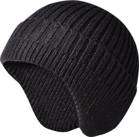 img 1 attached to 🧢 HGBOO Winter Knit Beanie Hat for Men, Women, and Kids with Ear Covers - Stylish Skull Cap Headwear