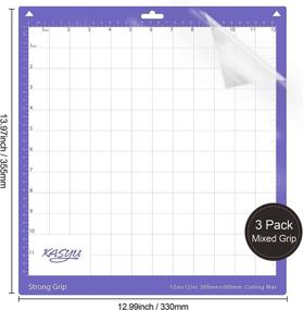 img 3 attached to 🔪 12x12 Inch Sticky Cutting Mat Variety Pack for Cricut One/Air/Explore Air 2&amp;3/Maker&amp;Maker 3 - Includes Light Grip, Standard Grip, and Strong Grip Mats. Multiple Adhesive Cutting Mat Accessories for Cricut