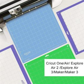 img 2 attached to 🔪 12x12 Inch Sticky Cutting Mat Variety Pack for Cricut One/Air/Explore Air 2&amp;3/Maker&amp;Maker 3 - Includes Light Grip, Standard Grip, and Strong Grip Mats. Multiple Adhesive Cutting Mat Accessories for Cricut