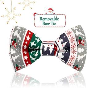 img 2 attached to 🎀 Vaburs Christmas Bow Tie Dog Collar - Adjustable, Durable, and Comfortable Collar for Dogs Cats - Soft Buckle Light Collar for Pets