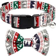 🎀 vaburs christmas bow tie dog collar - adjustable, durable, and comfortable collar for dogs cats - soft buckle light collar for pets logo