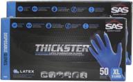 sas 6604 (2 boxes) thickster 🧤 safety latex gloves, x-large, with textured grip logo