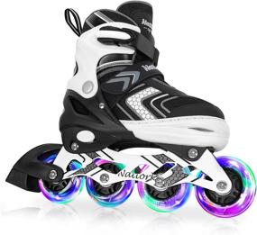 img 4 attached to Nattork Adjustable Outdoor Rollerblades Beginners