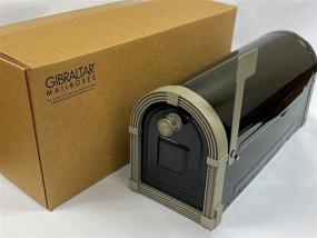 img 3 attached to 📫 Large Steel Post-Mount Mailbox, Black with Brushed Nickel Finish - Brunswick Edition (Plain Packaging)