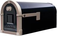📫 large steel post-mount mailbox, black with brushed nickel finish - brunswick edition (plain packaging) логотип