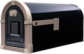 img 4 attached to 📫 Large Steel Post-Mount Mailbox, Black with Brushed Nickel Finish - Brunswick Edition (Plain Packaging)