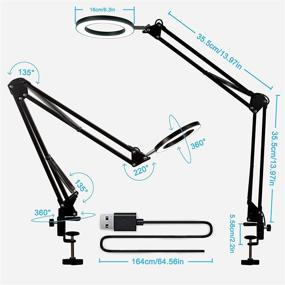 img 2 attached to KAiSnova LED Desk Lamp: Adjustable Swing Arm, 3 Colors, 10 Brightness, Eye-Caring Reading Light with Clamp