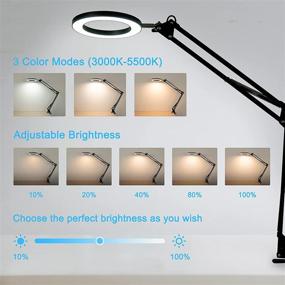 img 3 attached to KAiSnova LED Desk Lamp: Adjustable Swing Arm, 3 Colors, 10 Brightness, Eye-Caring Reading Light with Clamp