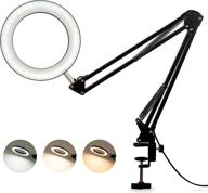 kaisnova led desk lamp: adjustable swing arm, 3 colors, 10 brightness, eye-caring reading light with clamp логотип