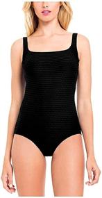 img 1 attached to 👙 Stylish and Supportive: Essentials by Gottex Textured One Piece Swimsuit with Built-in Bra for Women