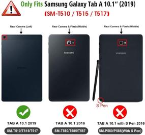 img 3 attached to Чехол Fintie SlimShell для Samsung Galaxy Tab A 10.1 2019 - Стильный ультратонкий чехол-стенд (Звездная ночь)