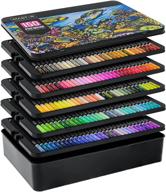 🌈 master 150 colored pencil mega set: premium vibrant color leads in tin box for professional blending, shading, layering, adult coloring books - soft thick core, ultra-smooth artist quality logo