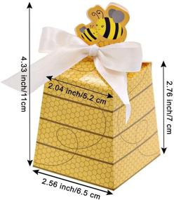 img 3 attached to 🎁 SumDirect 50Pcs Paper Beehive Gift Box: Yellow Baby Shower Candy Boxes with Ribbons for Perfect Birthday Decorations