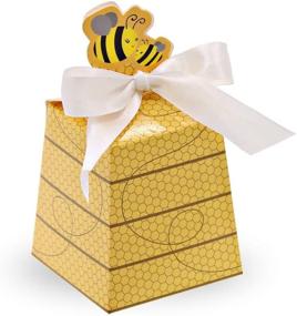 img 4 attached to 🎁 SumDirect 50Pcs Paper Beehive Gift Box: Yellow Baby Shower Candy Boxes with Ribbons for Perfect Birthday Decorations