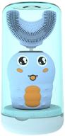 беспроводная зарядка autobrush для детей - автоматическая электрическая зубная щетка с u-образными щетками, интеллектуальным таймером, водонепроницаемостью по стандарту ipx7 для малышей и детей возрастом от 2 до 6 лет - гусеница синего цвета. логотип