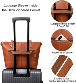 img 3 attached to S ZONE Vintage Genuine Leather Women's Handbags & Wallets for Shoulder Totes