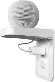 img 4 attached to 🔌 Space-Saving Wall Mount for Apple HomePod Mini - Outlet Shelf Holder with Built-in Cable Management - Ideal Solution for Google Home, Echo, Electric Toothbrush (White, Standard)