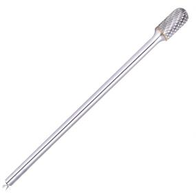 img 4 attached to 🔧 TJATSE Extra Long Shank Carbide Burr SC-5L6 Tungsten Rotary File Double Cut Die 1/2 Inch Head Cutter Cylinder Ball, 6 Inch Long Shank, 1/4 Inch Diameter, for Improved Grinding Efficiency