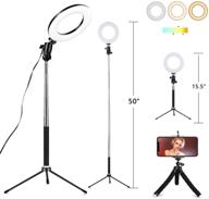 6-inch selfie ring light kit with tripod and cell phone holder – ideal for live streaming, makeup, youtube videos, and photography – mini led camera ring light table lamp fill light – usb plug-in logo