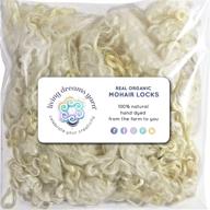 🐑 premium organic white kid mohair locks: ideal wool fiber for doll hair, santa beards, wigs, felting, blending, spinning, and wall hangings - 1 ounce (28g) logo
