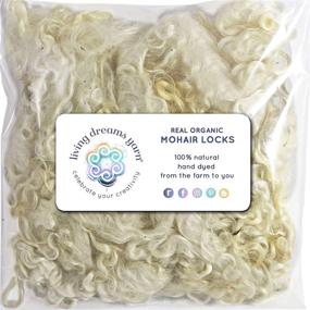 img 4 attached to 🐑 Premium Organic White Kid Mohair Locks: Ideal Wool Fiber for Doll Hair, Santa Beards, Wigs, Felting, Blending, Spinning, and Wall Hangings - 1 Ounce (28g)