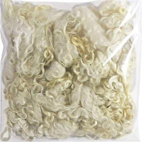 img 2 attached to 🐑 Premium Organic White Kid Mohair Locks: Ideal Wool Fiber for Doll Hair, Santa Beards, Wigs, Felting, Blending, Spinning, and Wall Hangings - 1 Ounce (28g)