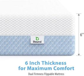 img 1 attached to 🛏️ Dourxi Crib Mattress, Memory Foam Toddler Bed Mattress with Dual-Sided Comfort, Triple-Layer Breathable Baby Mattress for Infant and Toddler, Removable Outer Cover - White and Blue