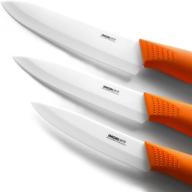 🔪 top-rated imori ceramic knife set: 3 chef blades with safeedge corners (6" chef, 5" slicing, 4" paring) logo