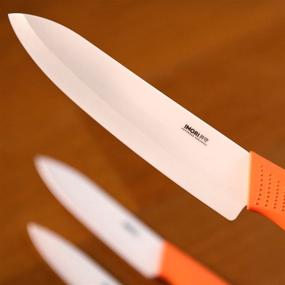 img 1 attached to 🔪 Top-rated IMORI Ceramic Knife Set: 3 Chef Blades with SafeEdge Corners (6" Chef, 5" Slicing, 4" Paring)