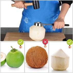 img 2 attached to Coconut Opener Stainless Rubber Mallet Kitchen & Dining and Wine Accessories