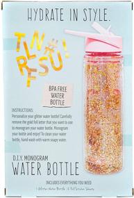 img 2 attached to 🍼 DIY Monogram Water Bottle with Gold Foil Alphabet Stickers By Horizon Group Usa - BPA Free, Personalize with Your Name, Straw & Glitter in Double Wall Design, Pink & Gold