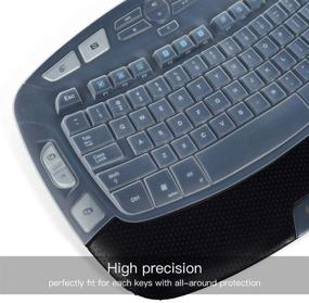 img 3 attached to 🔒 Clear Keyboard Cover for Logitech K350 MK550 MK570 Wireless Wave Keyboard - Protector & Accessories