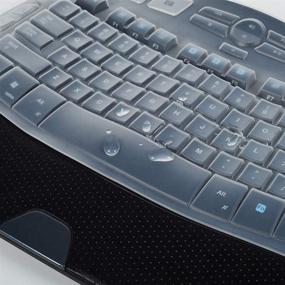 img 2 attached to 🔒 Clear Keyboard Cover for Logitech K350 MK550 MK570 Wireless Wave Keyboard - Protector & Accessories