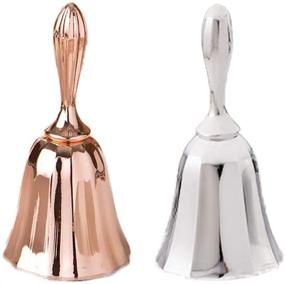 img 2 attached to 🔔 Fashioncraft Hand Bell Set: Rose Gold and Silver Handbells for Weddings, Tea, Dinner & Classroom Use - 2pcs Loud Call Bells perfect for Teachers