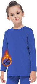 img 4 attached to Subuteay Kids Thermal Top: Fleece-Lined Long Sleeve Undershirt Baselayer