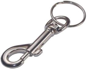 img 1 attached to 🔗 Hillman 701306 Metal Snap Hook with Key Ring, 5 Pack, White" - "Hillman 701306 Snap Hooks with Key Ring, Pack of 5, White Metal