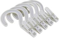 👕 rampro laundry hanger hooks with clips - lightweight & convenient white plastic clips for travel & home use - pack of 10 logo