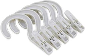 img 4 attached to 👕 Rampro Laundry Hanger Hooks with Clips - Lightweight & Convenient White Plastic Clips for Travel & Home Use - Pack of 10