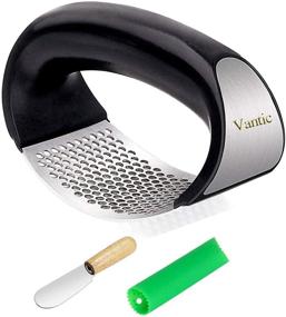 img 4 attached to Vantic Stainless Steel Garlic Press Rocker – Mincer Crusher with Green Peeler