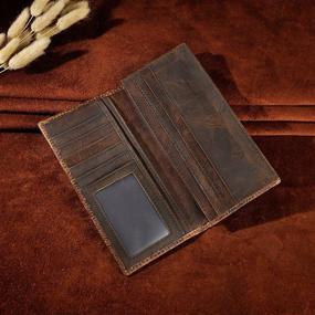 img 1 attached to 🐉 Dargon Brown Leather Checkbook Organizer: Stay Organized in Style with Leaokuu