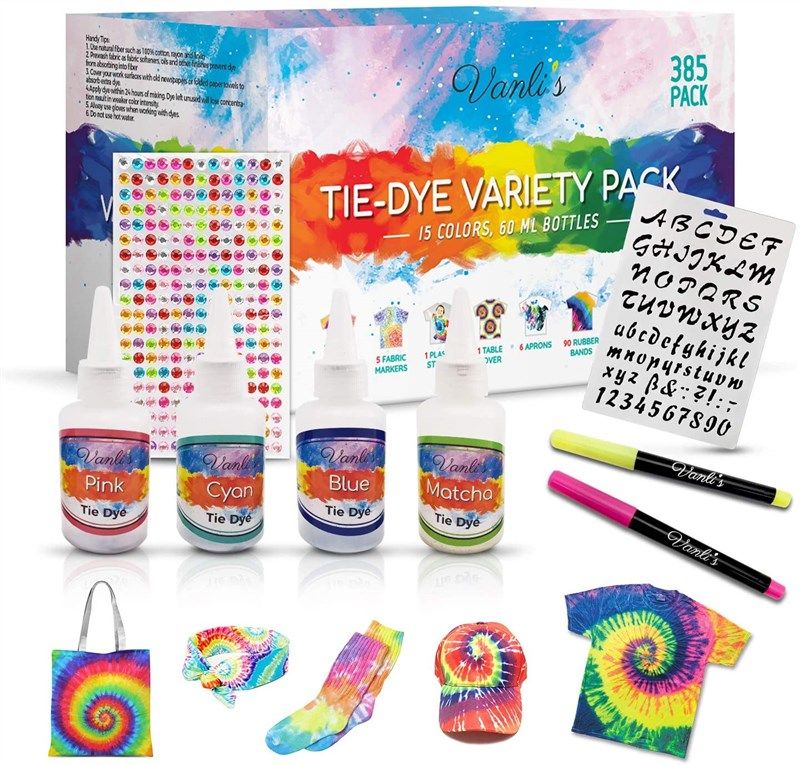 WINSONS Tie Dye Kit 20 Colors Permanent Fabric Dye Art Set for Kids Adults  for School, Homemade Party, Creative Groups Activities, DIY Gift