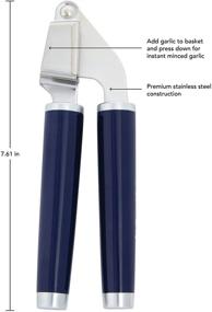 img 2 attached to KitchenAid Classic Garlic Press, 7.68-Inch, in Cobalt Blue